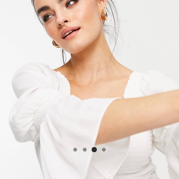 ASOS DESIGN peplum top in ivory. Size US 4. - Picture 3 of 11